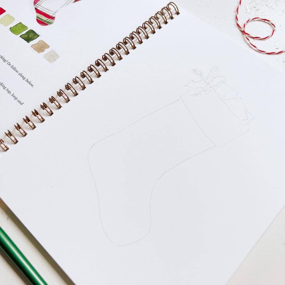 Christmas watercolor workbook