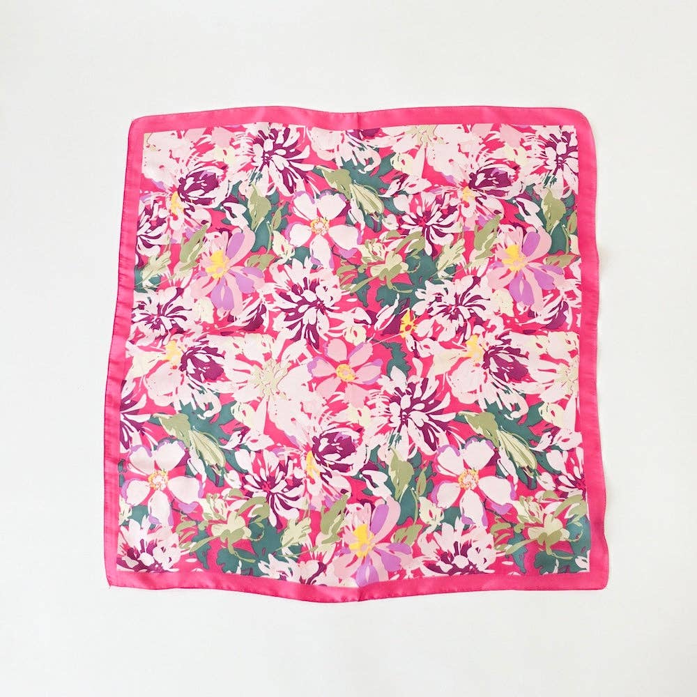 Alice Square Scarf, Blue Floral