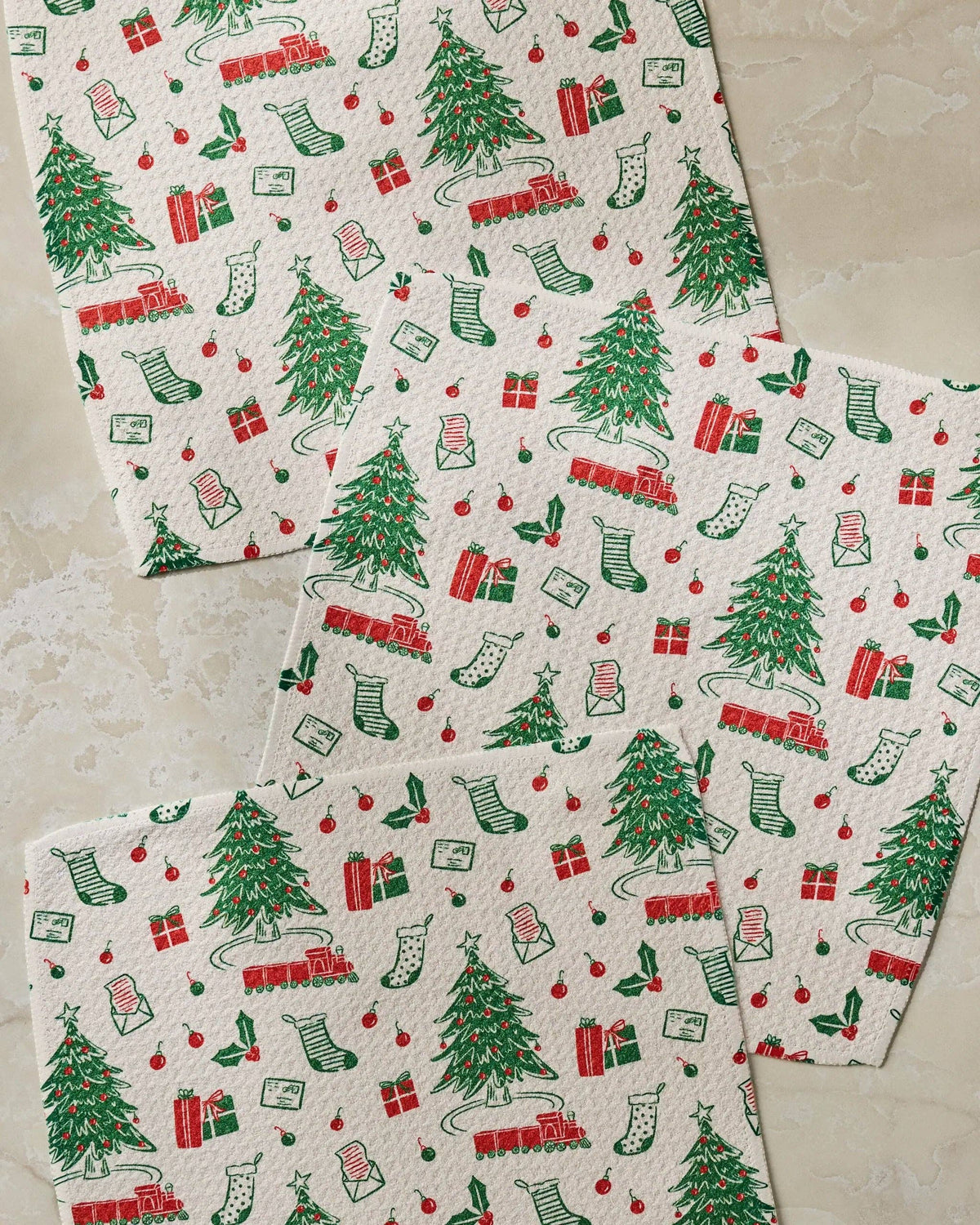 Geometry Holiday Jubilee print dishcloth set