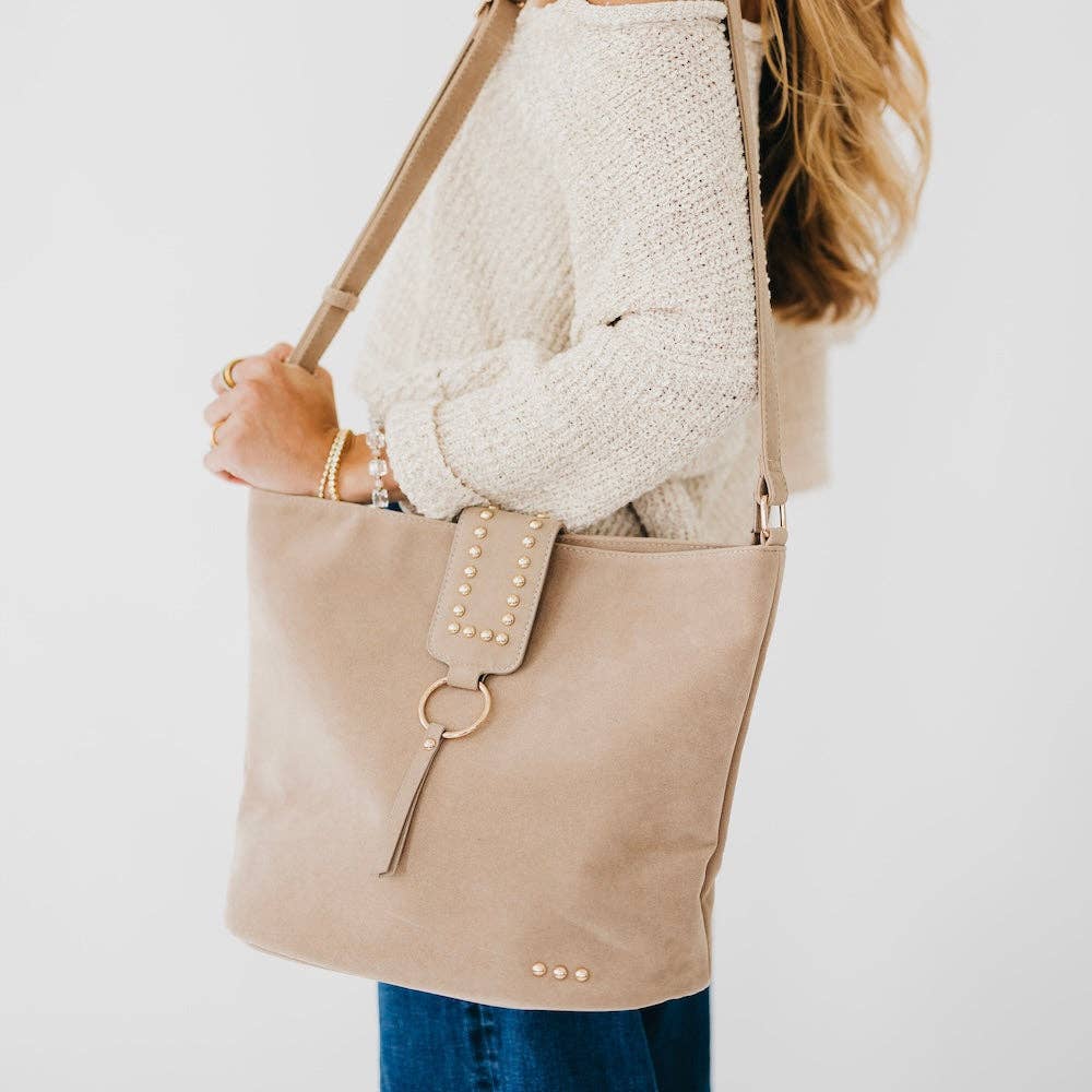 Pretty Simple Rosemary faux suede bucket bag