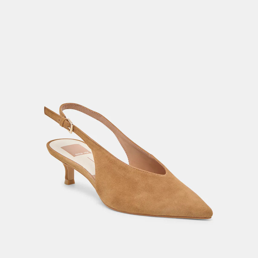 Alenna Heels, Light Brown Suede