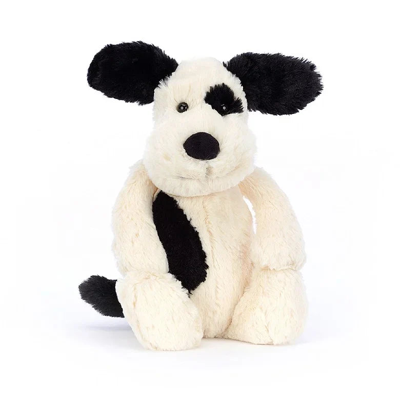 JELLYCAT:  Bashful Black & Cream Puppy (Medium)