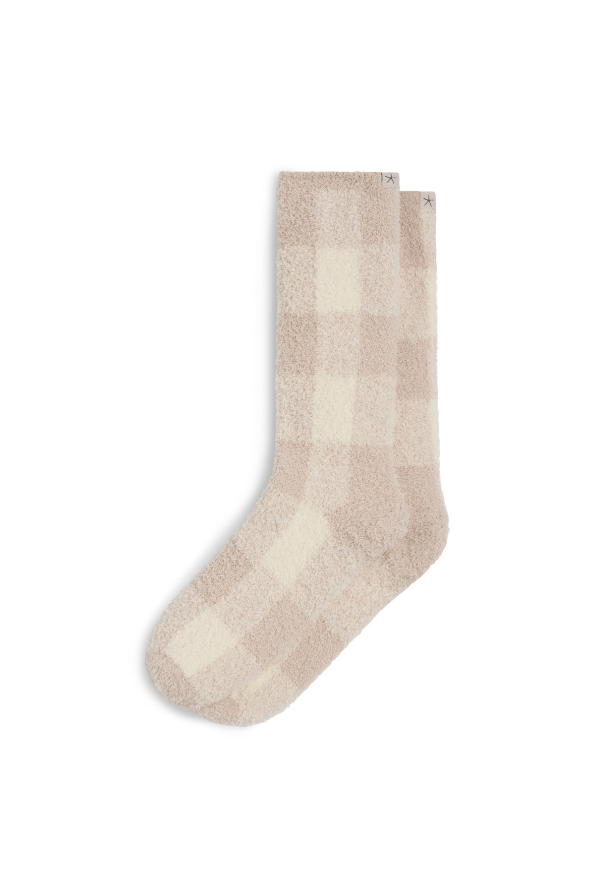 CozyChic Buffalo Plaid Socks, Stone Multi