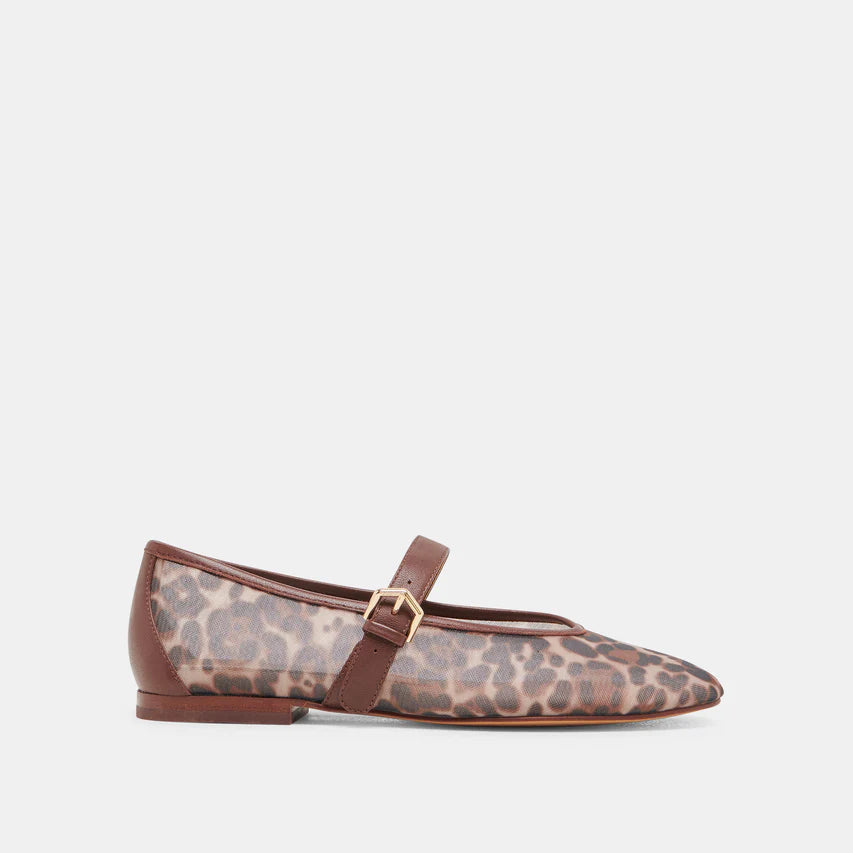 Roslyn Ballet Flat, Leopard Mesh