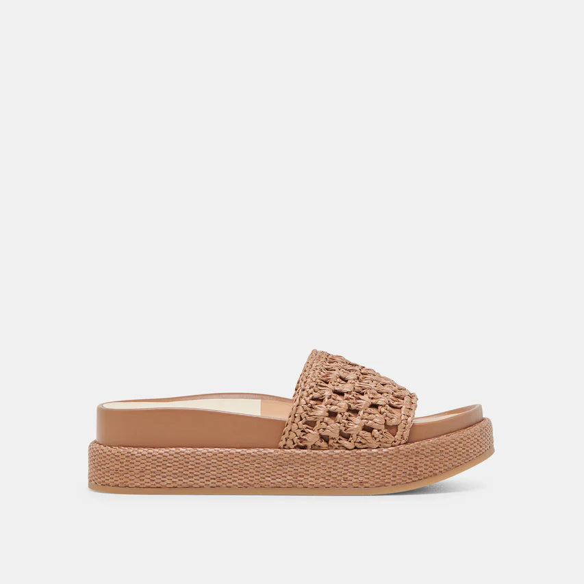 Sidona Sandals, Brown Raffia