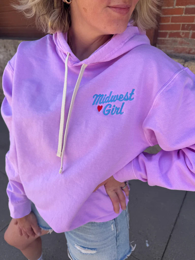 The Midwest Girl Hoodie in Neon Violet