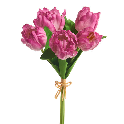 15" Real Touch Pink Parrot Tulip Bundle