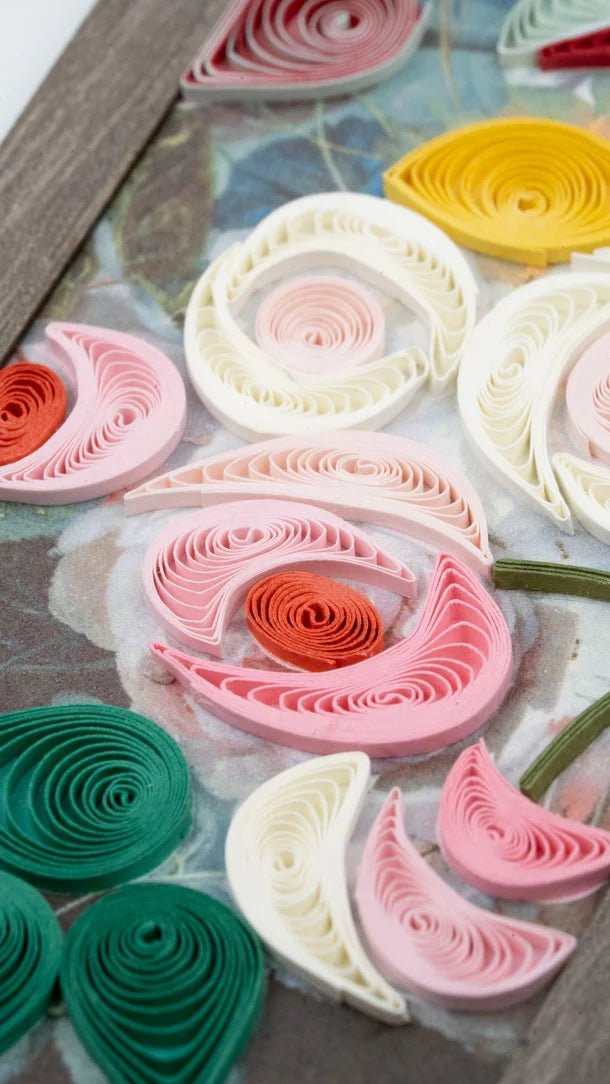 Flowers & Fruit Still Life Quilling Art Bookmark | Van Huysum