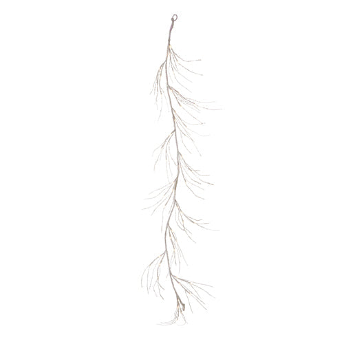 6' Lighted White Iced Glnd W/48 White Lights