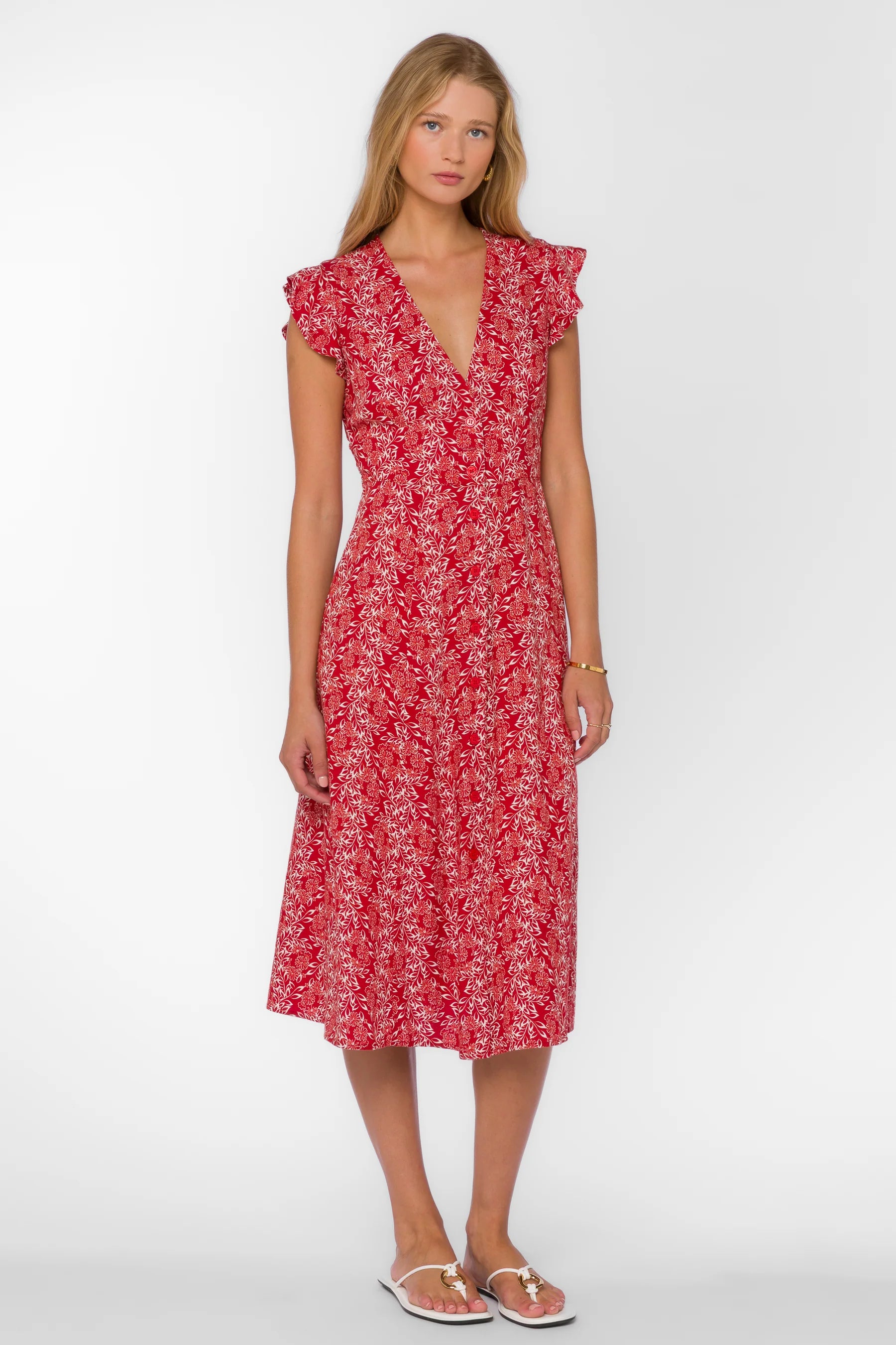GEM red floral sleeveless maxi dress summer boutique style