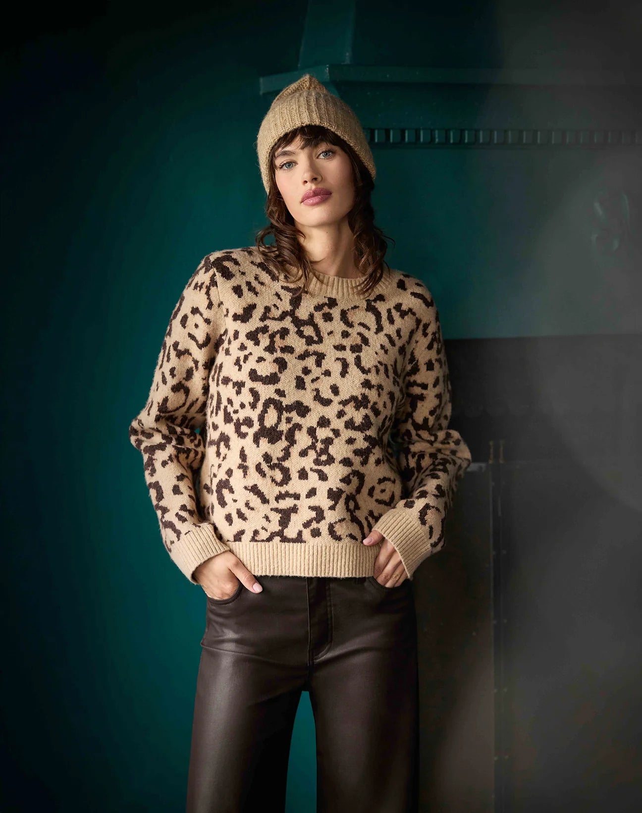 Gisela-Animal Print Pullover Sweater