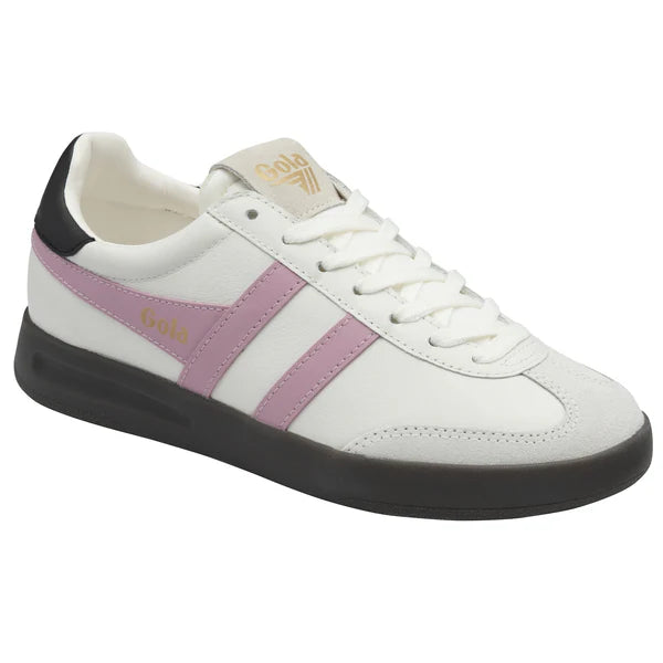 Gola Women's Cyclone Leather Trainer White/Candy/Black/Dark Gum