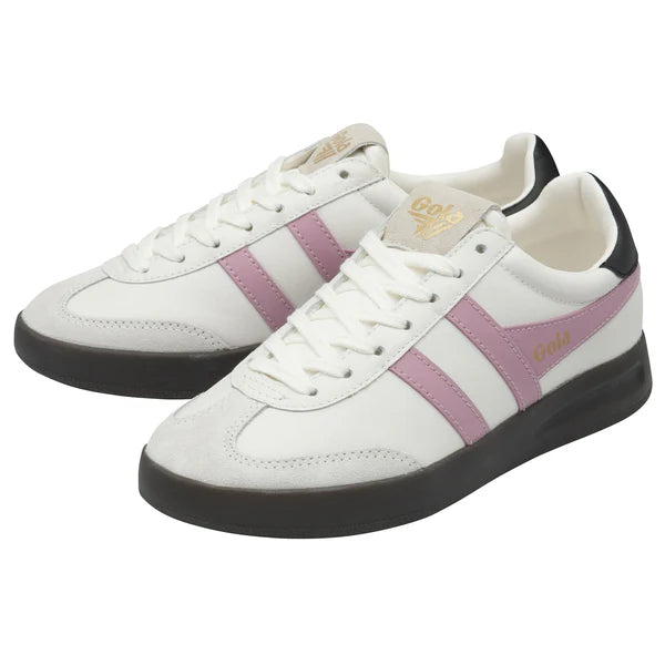 Gola Women's Cyclone Leather Trainer White/Candy/Black/Dark Gum
