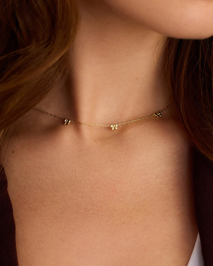 Mini Bow Necklace, Gold