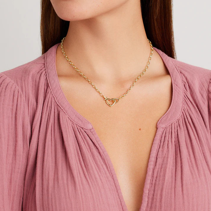 Parker Heart Necklace, available in Silver or Gold