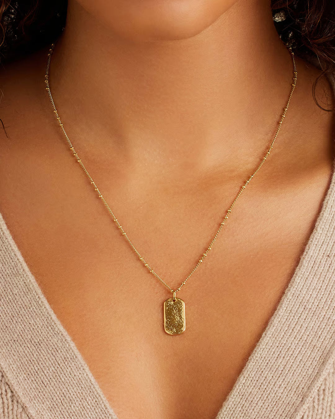 Griffin Dog Tag Necklace, available in Silver or Gold