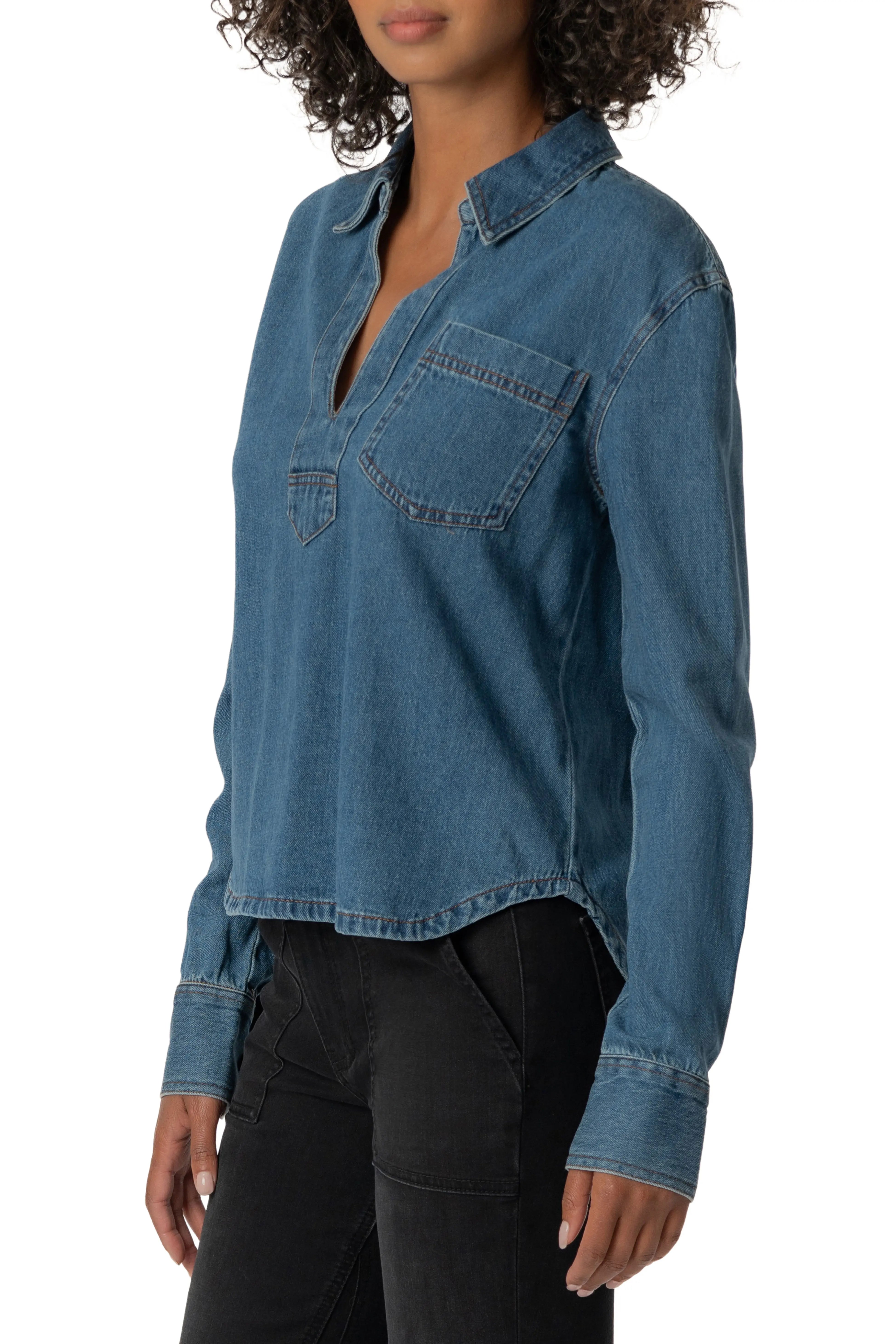 Iris Pullover Denim Shirt