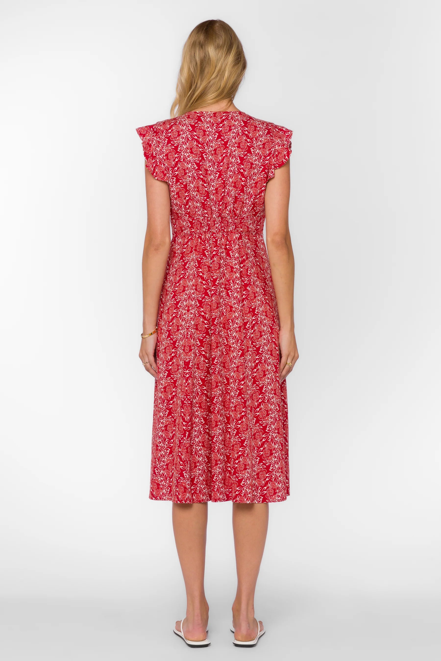 GEM red floral sleeveless maxi dress summer boutique style