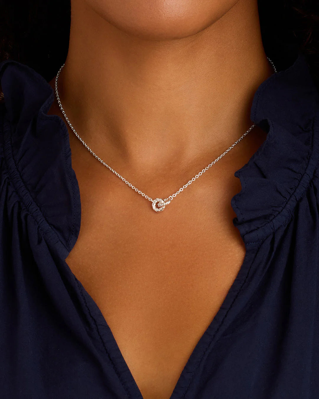 Crew Interlocking Necklace, Silver