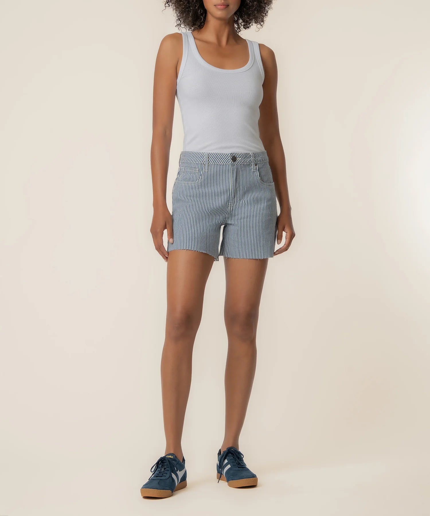 Jane High Rise Short, Navy/Ivory