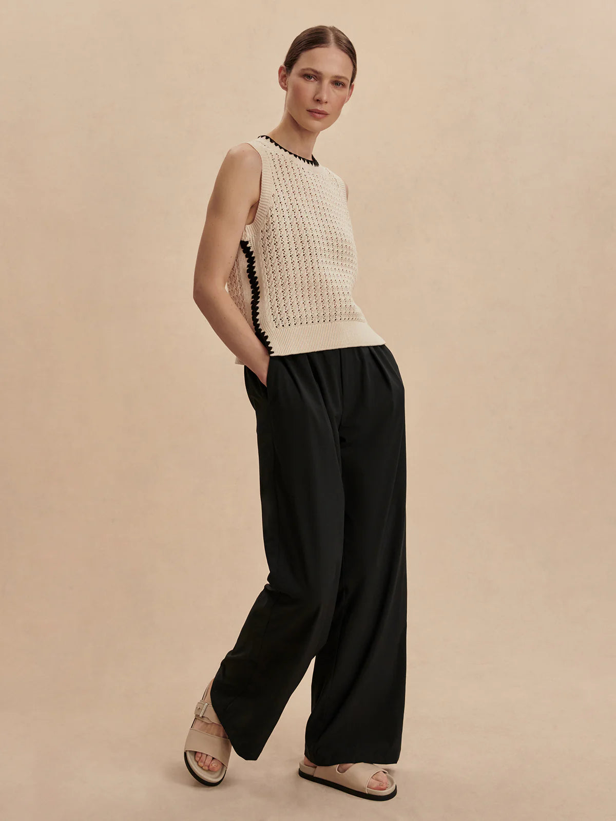 Kayson Wide Leg Pant 29.5", Black