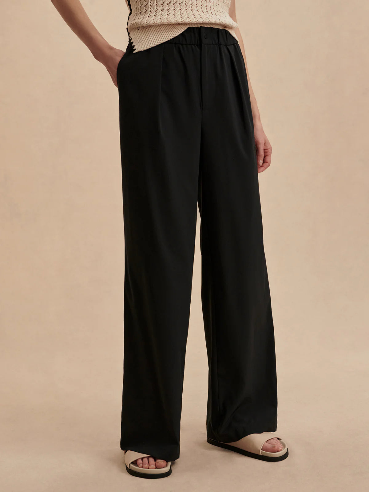 Kayson Wide Leg Pant 29.5", Black