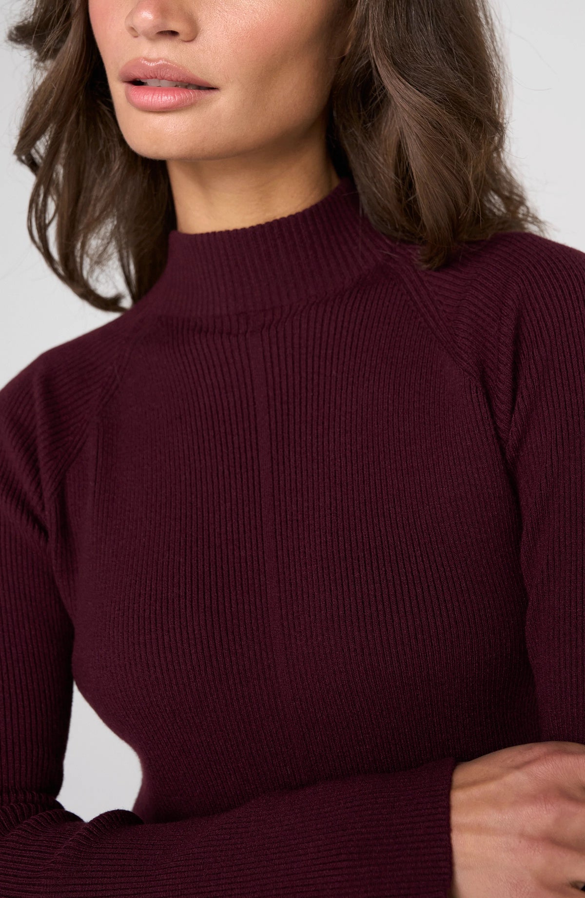 Long Sleeve Turtleneck Sweater, Dark Oxblood