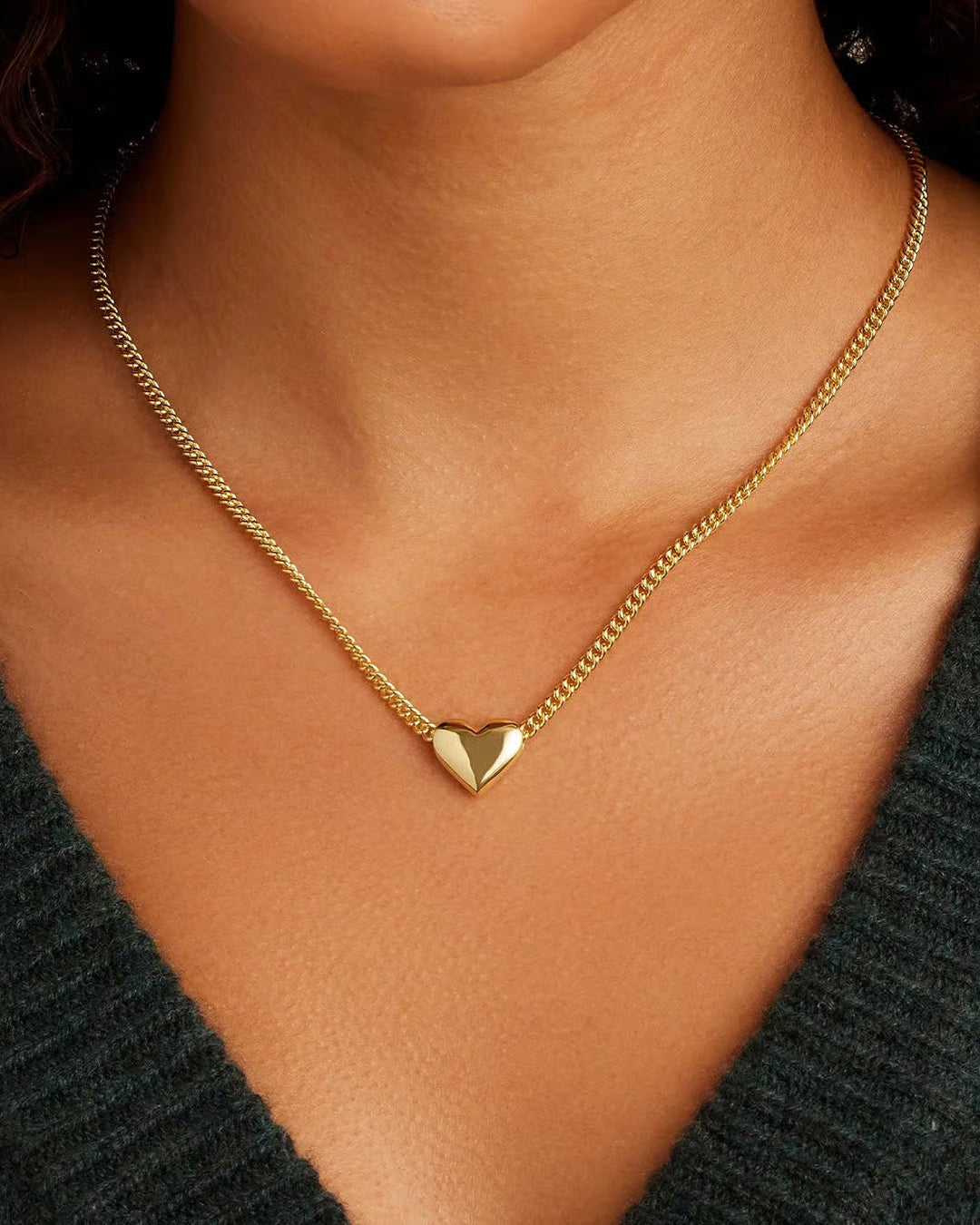 Lou Helium Heart Necklace in Gold