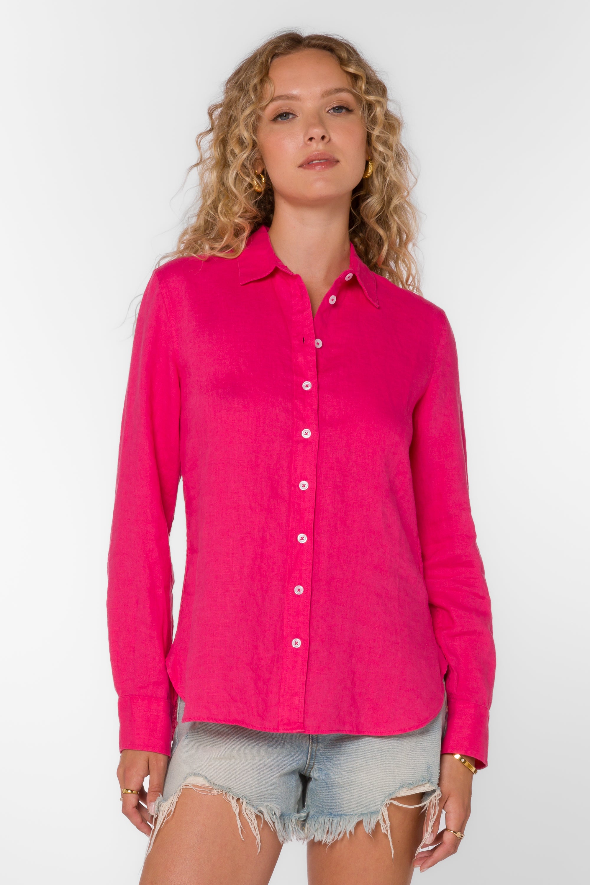 Memphis Long Sleeve Top, Fuschia