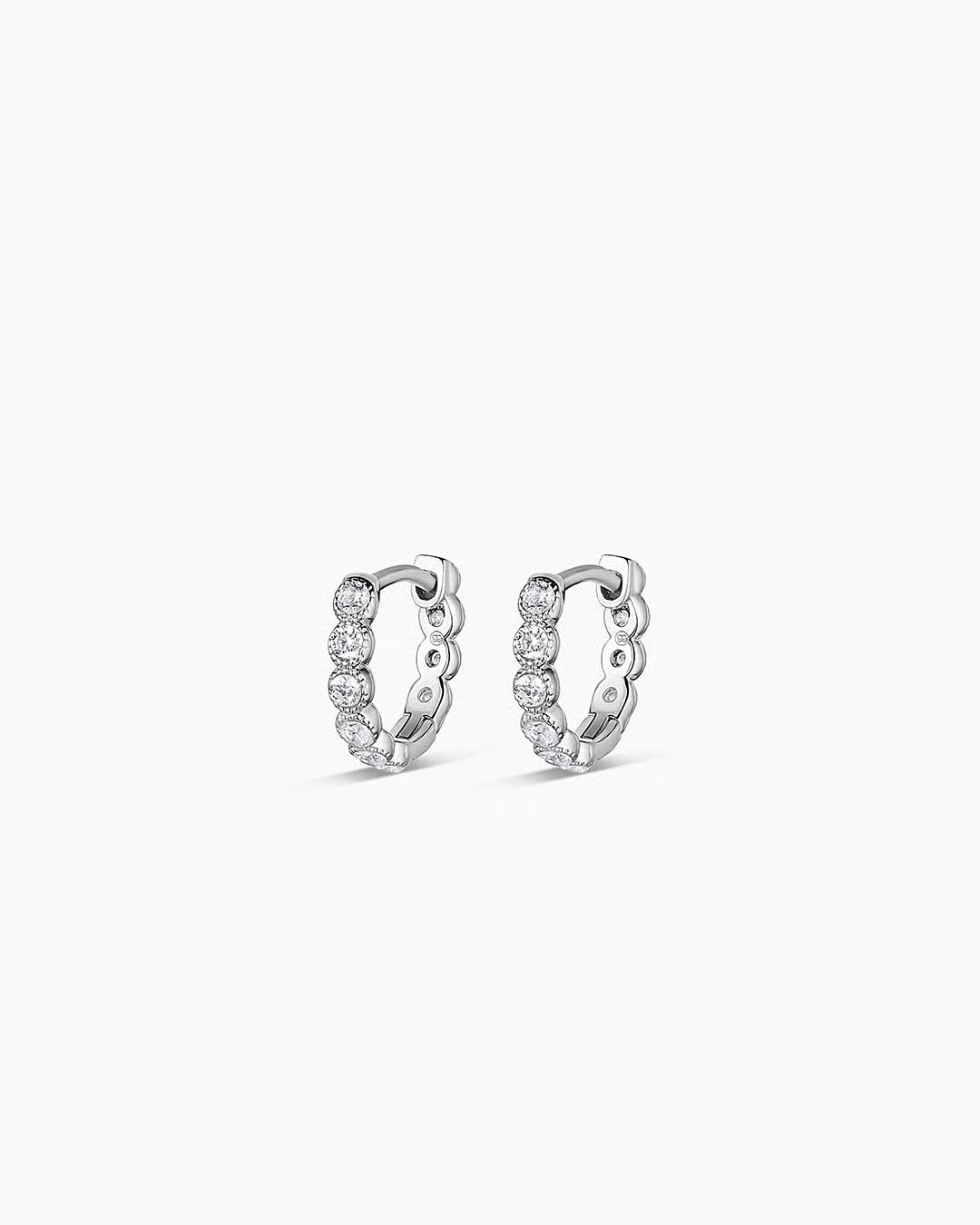Madison Shimmer Huggies, available in Silver or Gold