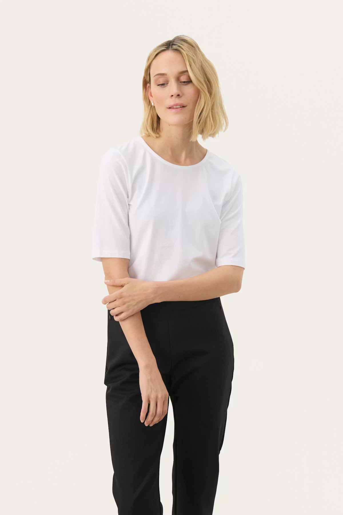Part Two Nemi PW tee, white, front view