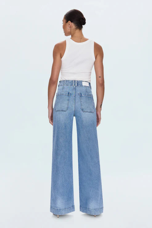 Lana High Rise Ultra Wide Leg Double Button, Terrace