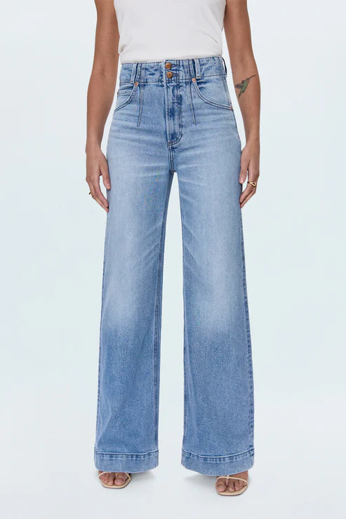 Lana High Rise Ultra Wide Leg Double Button, Terrace