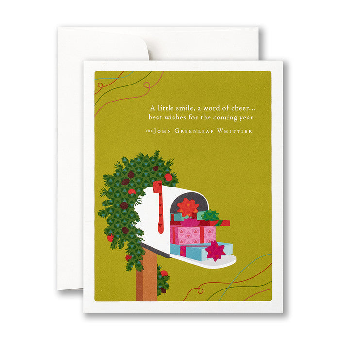 “A little smile, a word of cheer… best wishes for the coming year.” Holiday Card