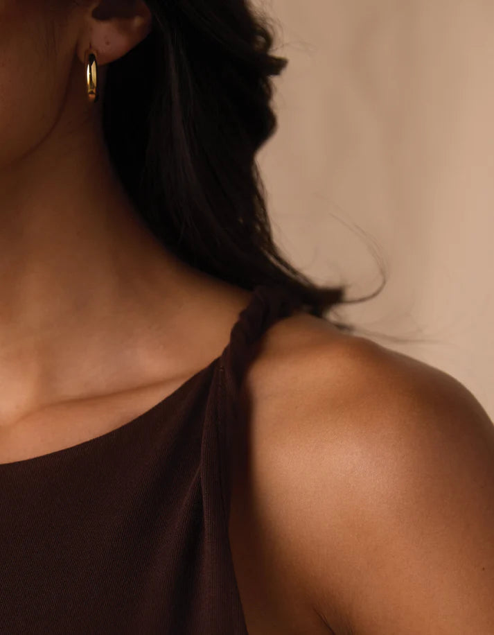 Normal Jersey Draped Midi Dress, Umber