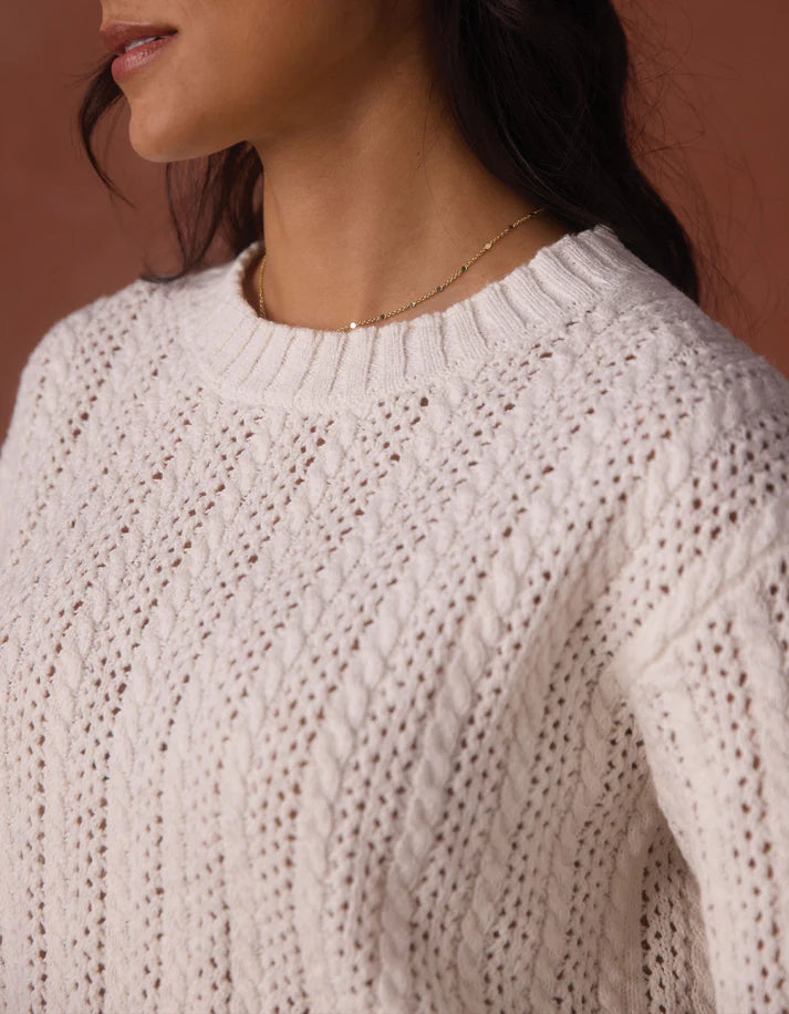 Elise Crewneck Sweater, Cream