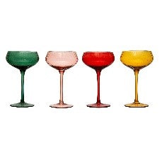Stemmed Champagne Glass, 4 colors