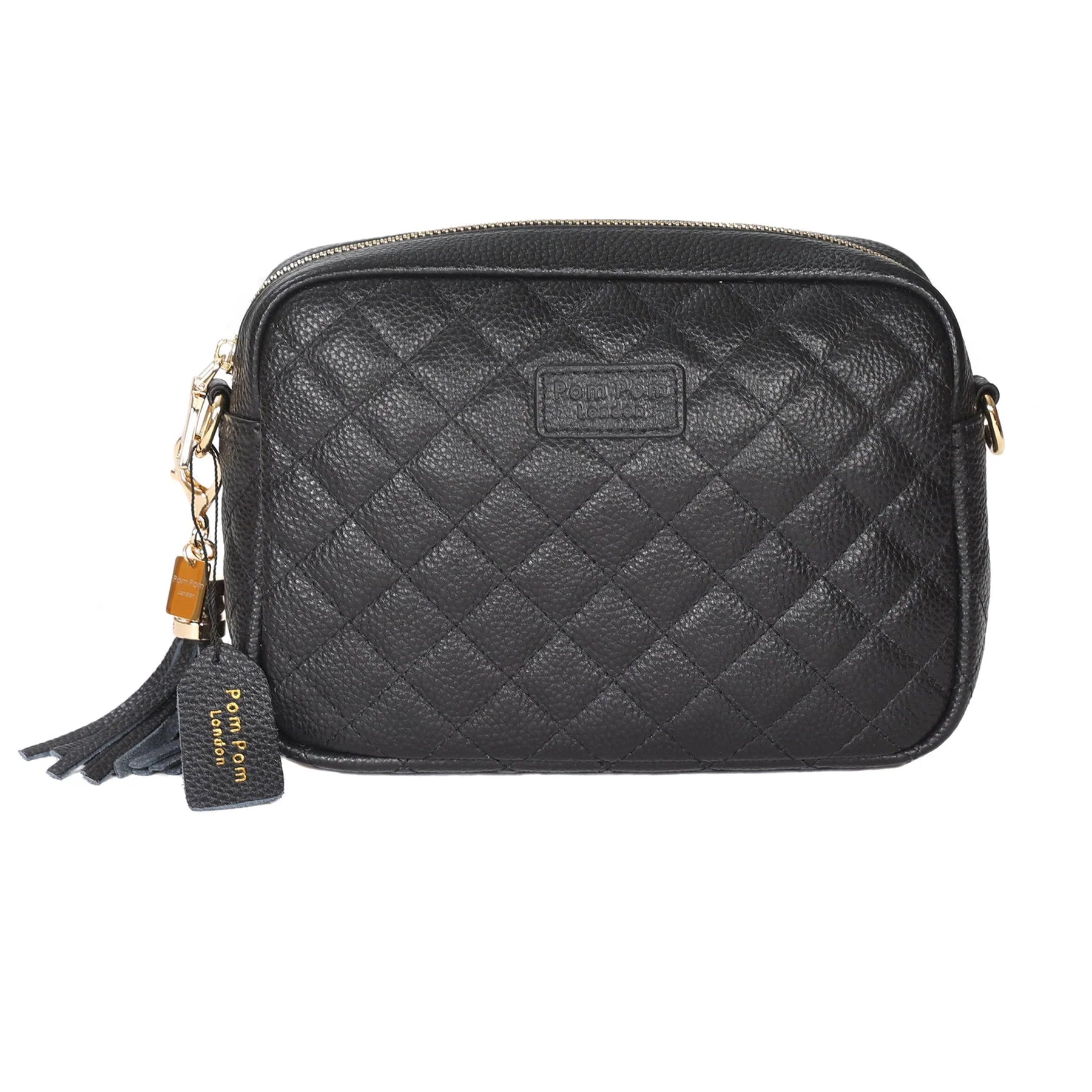 Pom Pom London Quilted City Bag, Black