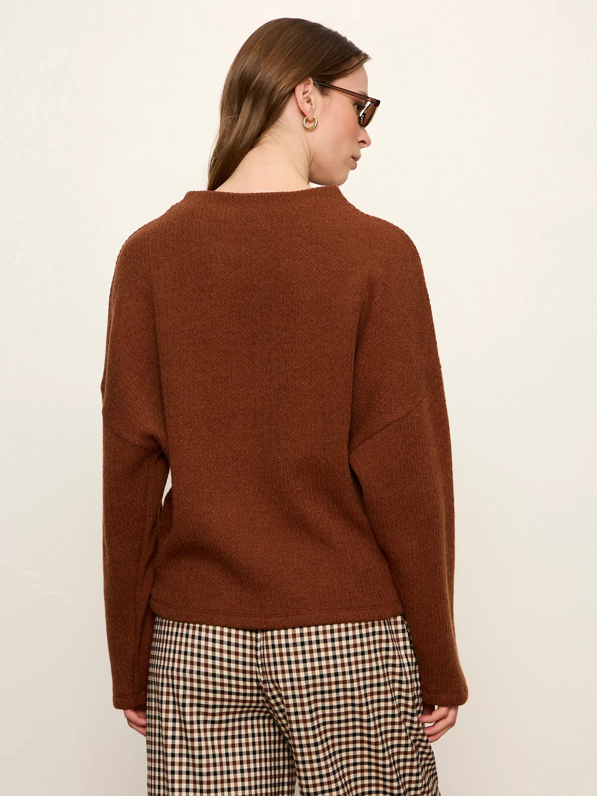 Ribbed Dolman Sweatshirt, Burnt Cocoa
