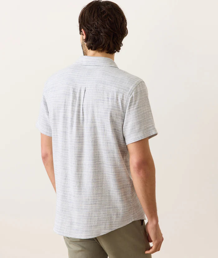 Men's Classic Stretch Selvage Shirt, Blue Mini Stripe
