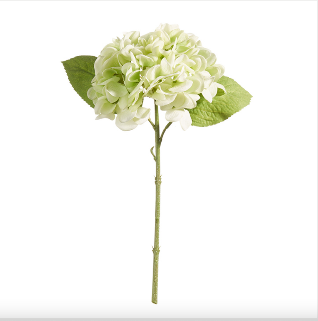 13" Real Touch Light Green Hydrangea Stem