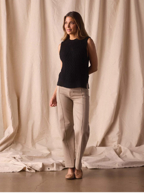 Adelaide Knit Hi-Neck Tank in Black