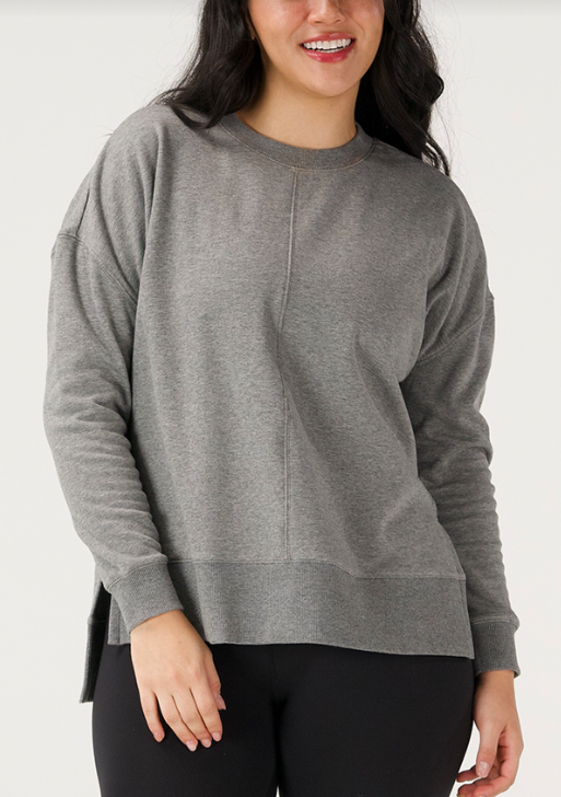 Fleece Puremeso Splitside Pullover, Heather Grey