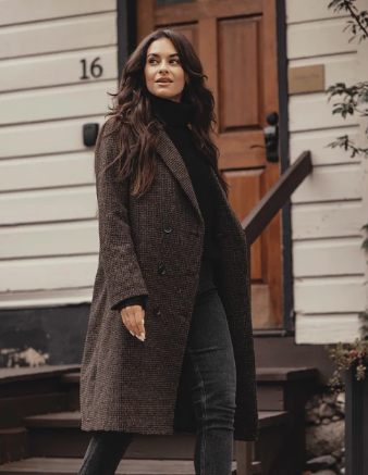 Pop Coat, Coffee Plaid