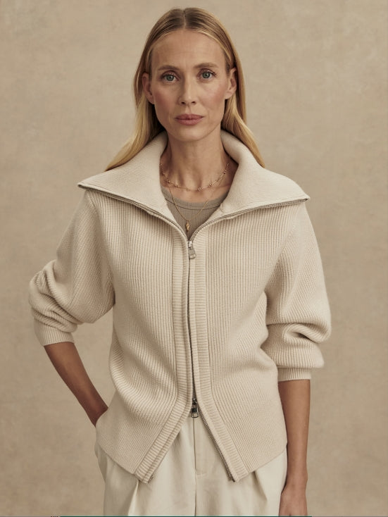 Enrico Knit Jacket, Silver Birch