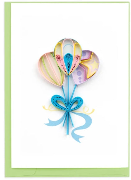 Quilled Colorful Balloons Gift Enclosure Mini Card