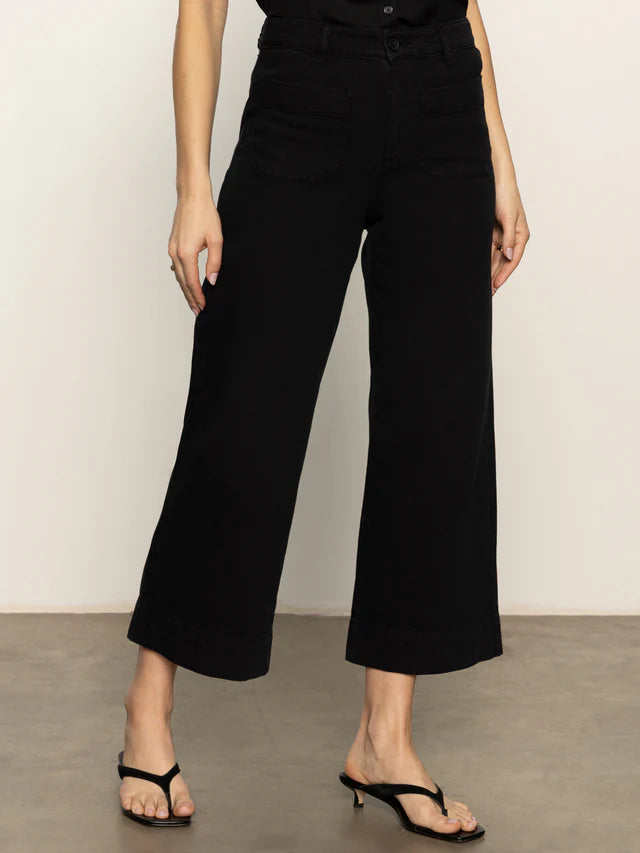 Soft Marine Wide leg Crop, Black
