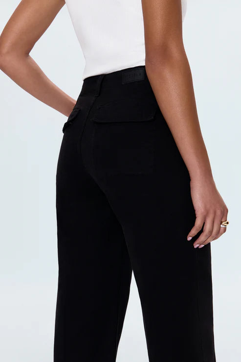 Sophia Wide Leg Utility Ankle Pant, Black