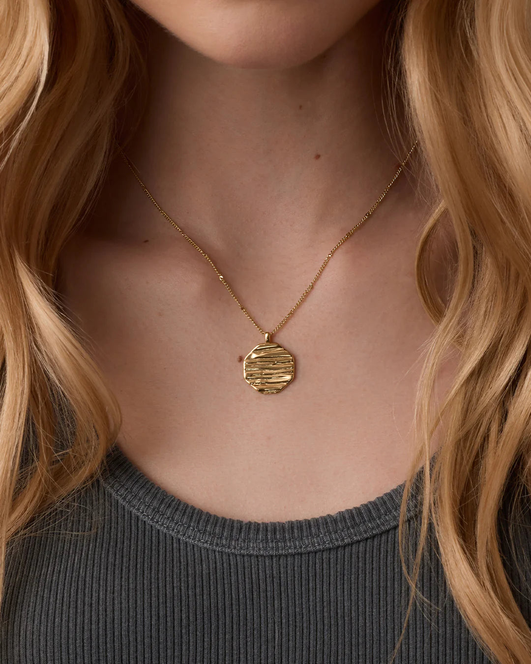 Sunset Coin Necklace, Gold
