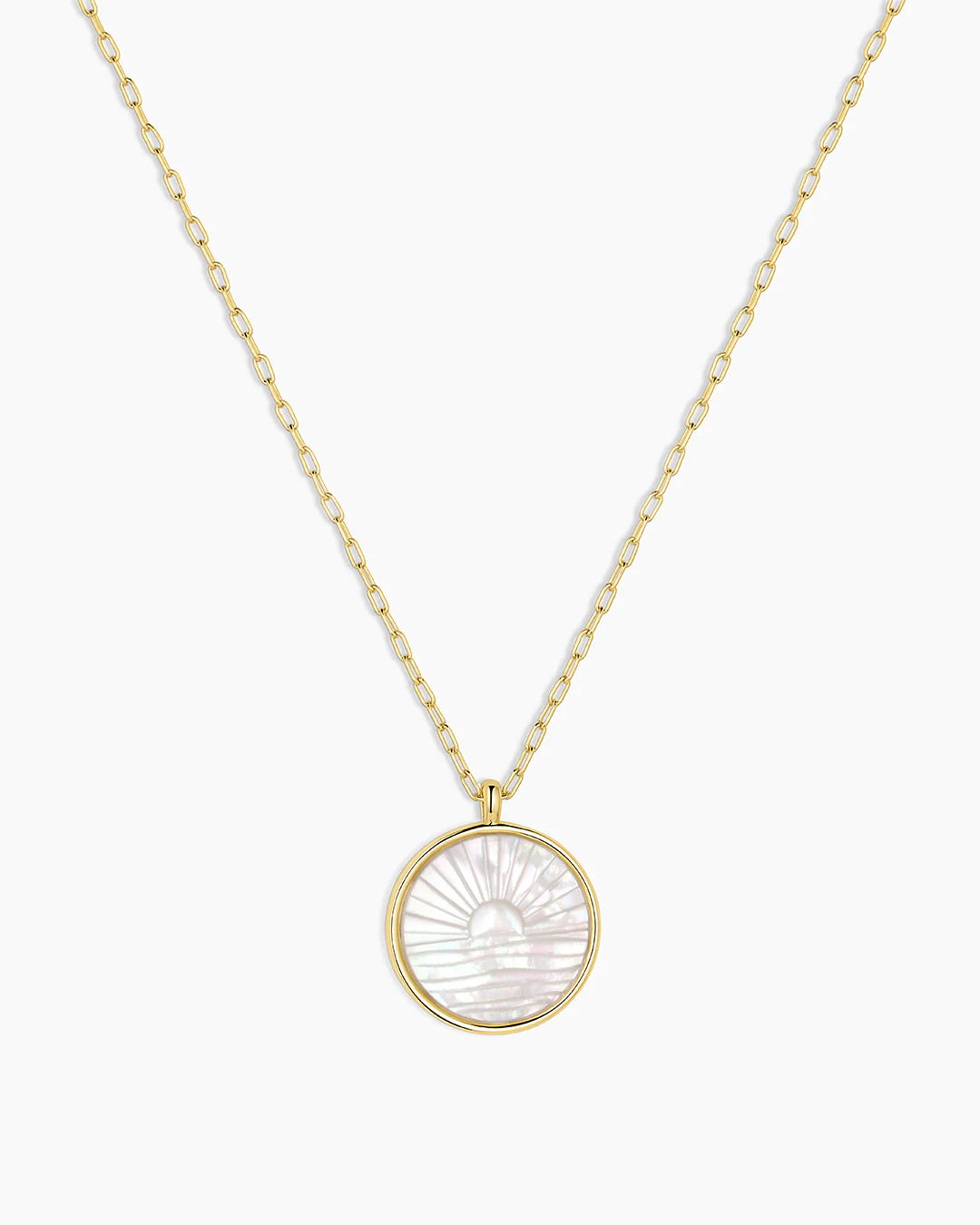 Sunset Etched Necklace, Gold